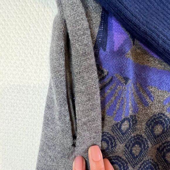 Title Nine S Athletic Dress 1/4 Zip Xtra Fine Merino Wool Knee Length Purpl Gray - Picture 6 of 16